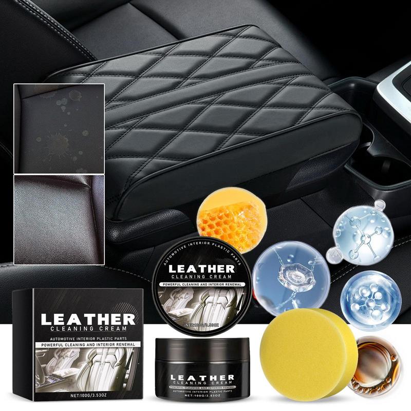Car Seat Leather Cleaner Car Leather Care Cream Interior Detailer Repair Conditioner Scratch Remover For Steering Wheels
