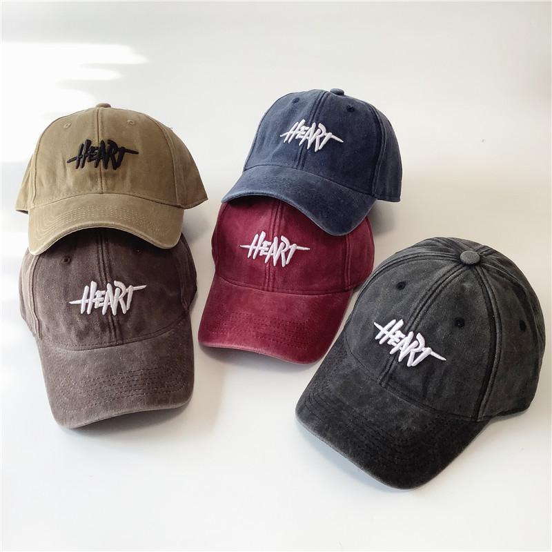 Four Seasons Washing Baseball Cap Men Korean Three Dimensional Letter Embroidered Baseball Cap Women Darkened Wide Brim Showing Face Small Sun Hat