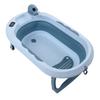 Baby Temperature Sensing Bathtub Foldable Thicked Sitting Lying Bath Bucket with Drain Hole L Light