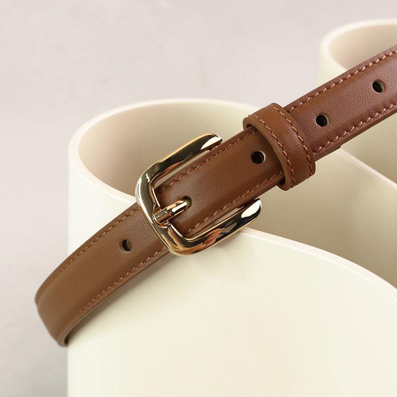 Women's Genuine Leather Cowhide Belt, Summer 2022, Versatile Ins Style, Decorative, for Dresses & Narrow Pants.