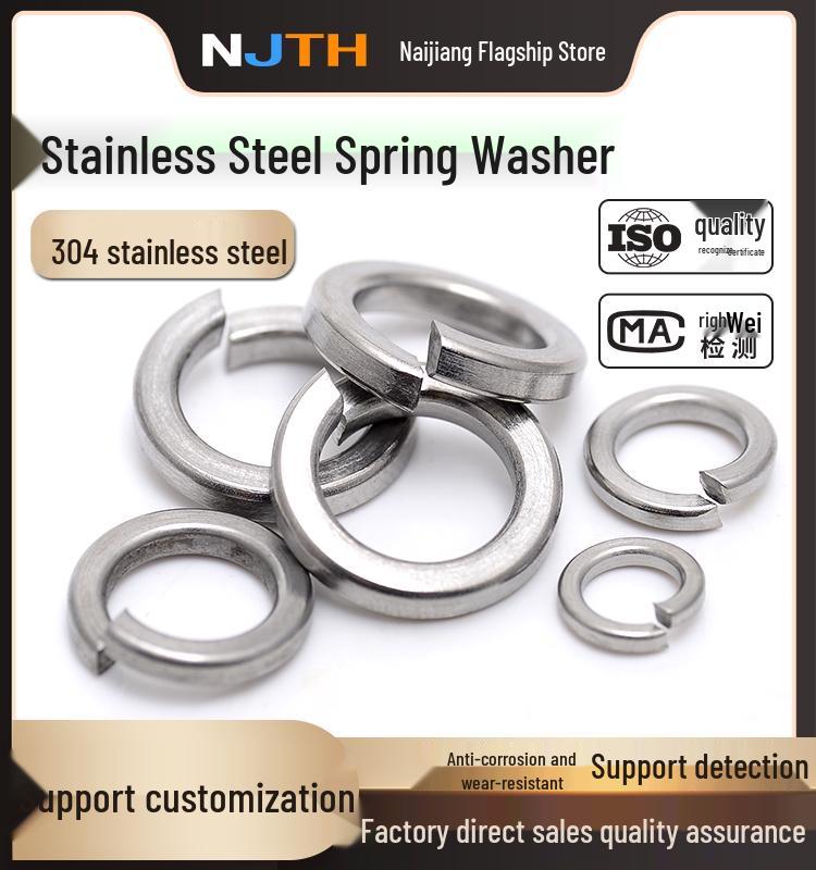 Stainless Steel Spring Washer (304) - GB93 Sizes: M3 to M12 M6 (100 pcs)