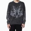 Unisex Oversized Knit Sweater With 3D Jacquard Round Neck Long Sleeve Loose Fit Winter Streetwear