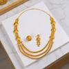 24k Vergoldetes Nahöstliches Brautschmuckset: Halskette, Ohrringe & Ring