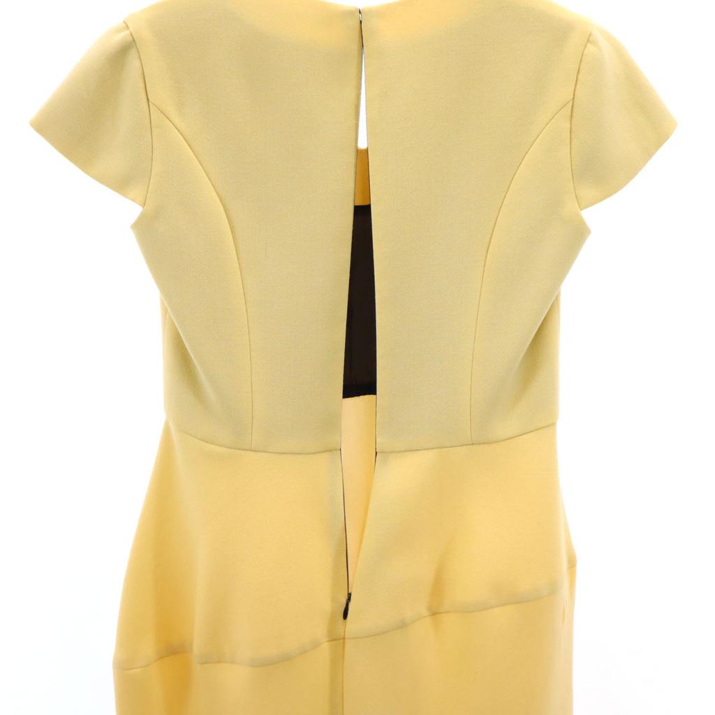 YOKO CHAN made in Japan French sleeve V neck mini dress 36 Yellow Women Used