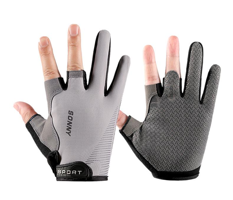 

Унисекс Дышащие Противоскользящие Перчатки без трех пальцев для рыбалки и велоспорта - Летняя защита от солнца и износостойкие One Size