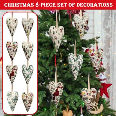 Stickerei Weihnachtsschmuck, DIYs Herz Stickerei Weihnachtsdekoration, Handstickerei Weihnachtsbaum Hängeornament, Herz Kreuzstiche