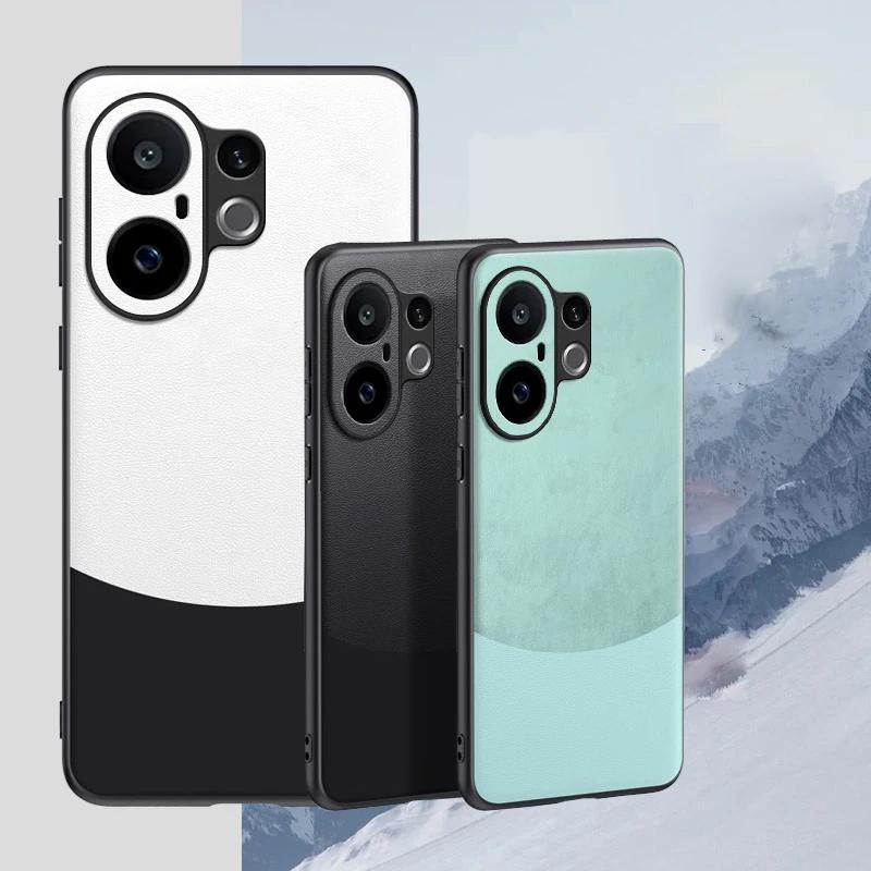 

Luxury Silicone Leather Color Match Cover For Vivo X200 FE Shell Shockproof Protective Phone Cover Bumper For Vivo S30 Pro Mini For Vivo X200 FE чорний білий колір