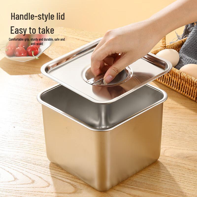 Beiyipin Stainless Steel Square Seasoning Jar with Lid