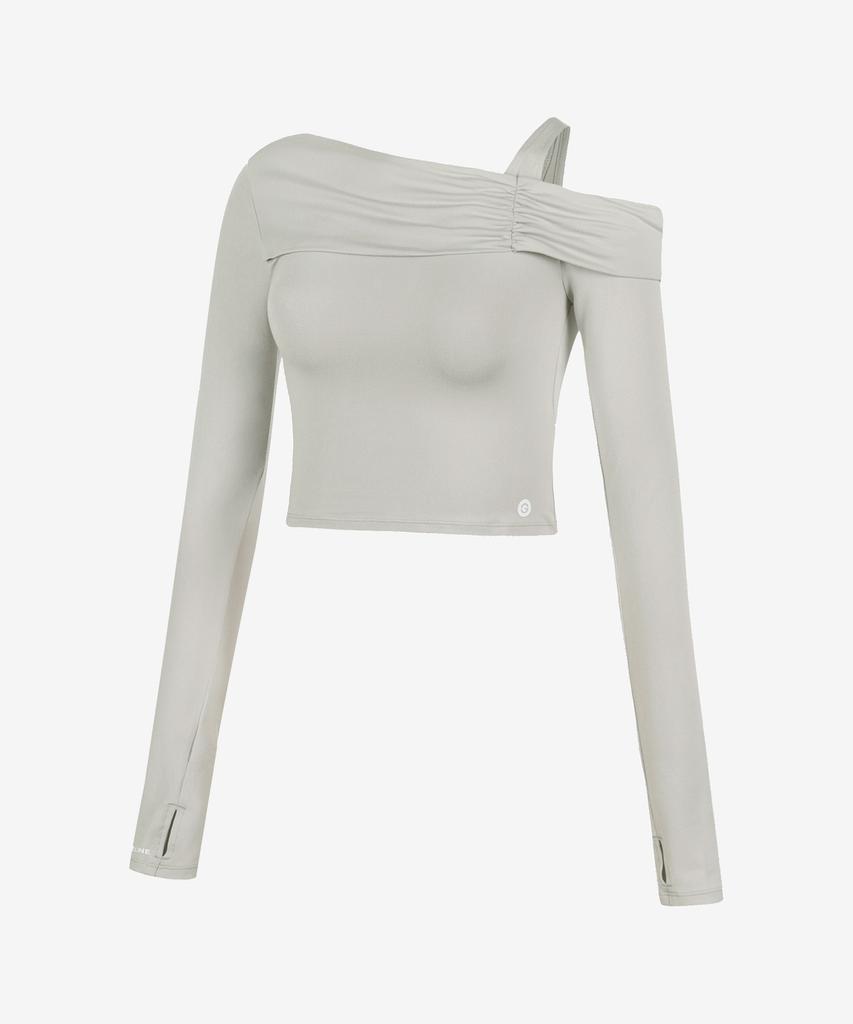 GRANDE LINE Shirred One-Shoulder Long Sleeve