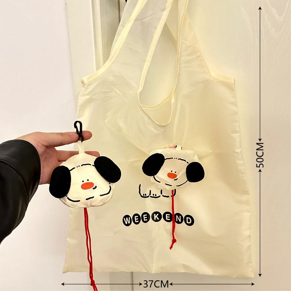 Cartoon Dog Storage Bag Foldable Shopping Bag Portable Large Capacity Eco friendly Bag