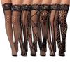 Chaussettes Sexy Taille Plus pour Femmes 4 Paires/6 Paires Antidérapantes Silicone Maille de Poisson Genouillères Dentelle Florale Pour 50-85Kg Chaussettes Longues