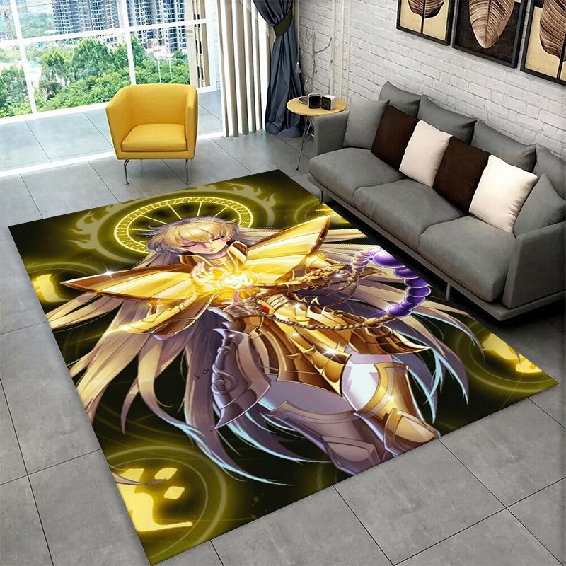 Retro Saint Seiya Anime Kreskówkowy Dywanik do Pokoju Zabaw Sypialni Salonu Kanapy Wystroju Domu, Dywanik dla Dzieci Mata Podłogowa Antypoślizgowa