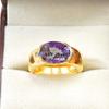 Alexandrite Oval Cut With 925 Sterling Silver Gold Plated Ring For Men's #A627 JL375656851059