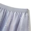 Qooth Women Shiny Fairy Tulle Gauze Skirt Elegant Sweet Elastic Waist Midi Mesh Skirt Ankle Length QT2201