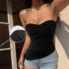 European and American Summer with Non-slip Strip Tube Top, the Whole Double-layer Top, Women's Slim and Thin Elastic Strapless Inner Vest