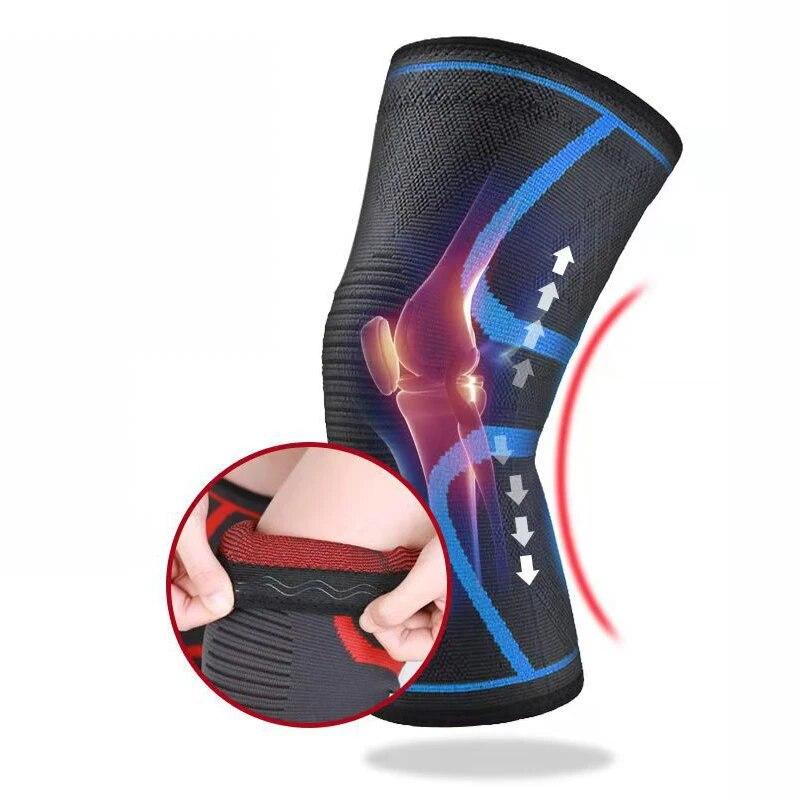 1 Piece Elastic Knee Pads For Basketball Volleyball Sports Running Cycling With Nylon Compression Straps