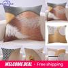 Modern Light Luxury Earth Warm Color Dirt-Resistant Pillowcase Living Room Sofa Cushion Cover Bedside Pillow Cover Pillow Cover