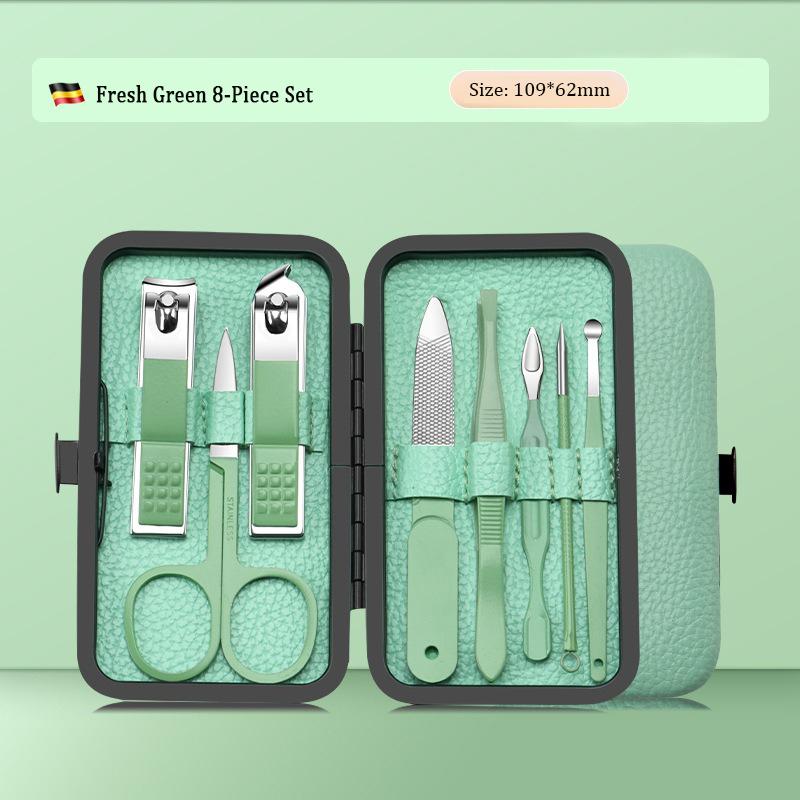 Spot Green 8-Piece Nail Clippers Set Dead Skin Scissors Manicure Tool Set Pedicure Tools Set