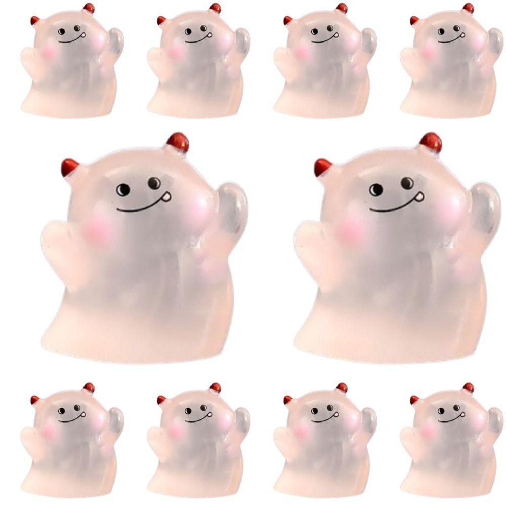 10Pcs Light In The Dark Ghost Figurines Miniatures Ghost Statue  Home Office Desktop Decor