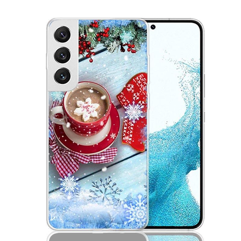 Winter Coffee Christmas Phone Case For Samsung Galaxy S26 Ultra S23 S24 S25 Edge S20 FE S21 S22 Plus Soft Print Shell Cover Fund