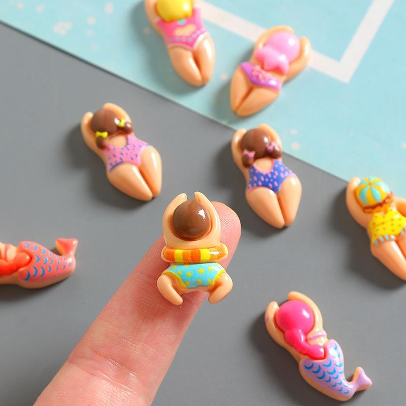 6Pcs Swimming Boys Girls Sports Resin Ornaments For Shoes Bags Cups Diy Funny Bracelet Decoration Charms Fit Birthday Present