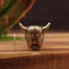 Brass Retro Highland Cattle Jewelry Metal Copper Antique Copper Zodiac Animal Miniature Figurines Home Decor