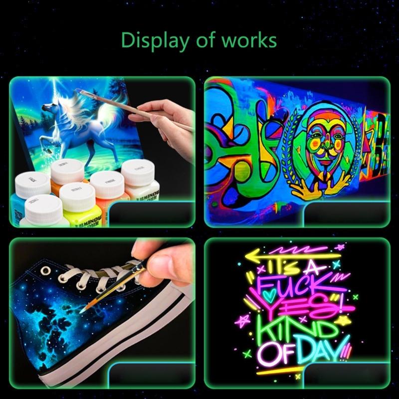 Glow in the Dark Paint,Acrylic Paint for Decorations,Art Painting Rich Pigments
