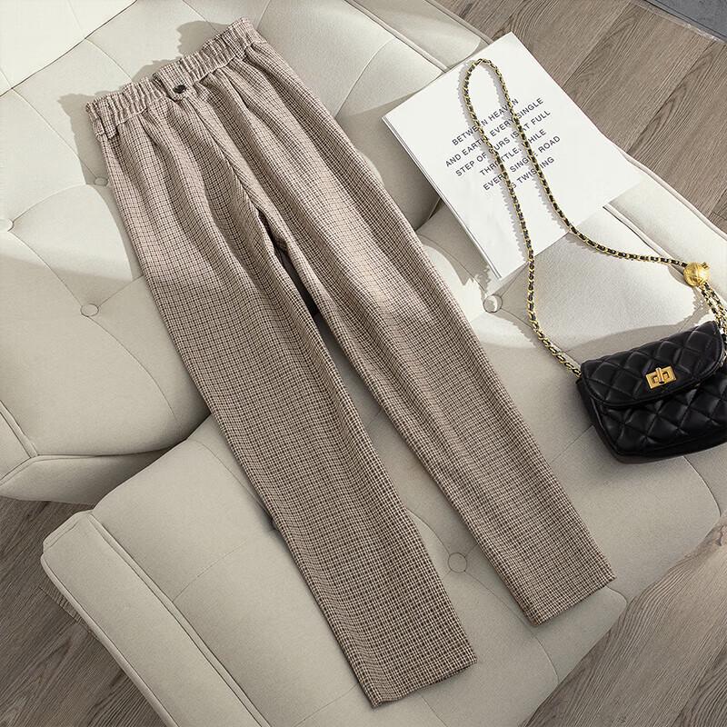 Cypress House Women's Plaid High-Waist Harem Pants