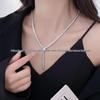 V Vergoldete Micro-Set Diamant Schlangenknochen Halskette - Leichter Luxus Society Stil, Hochwertige Schlangenkette