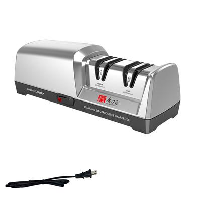 2 Stage Electric Knife Sharpener 20 Degree Straight Edge for Kitchen Knife Sharpening and Polishing