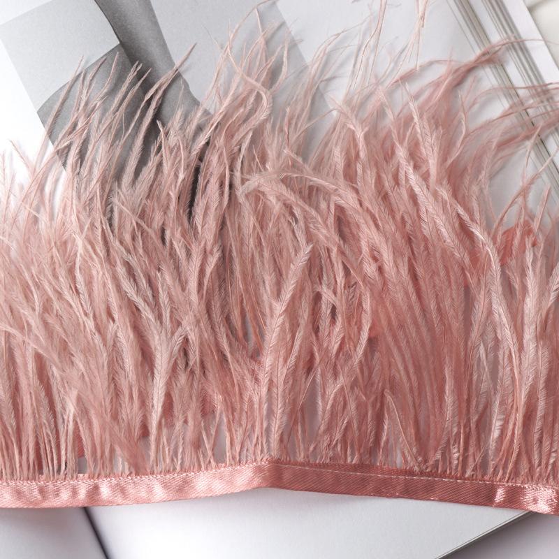 Feather Cloth Strip 10-15Cm Ostrich Hair Cloth Edge Dress Latin Dance Dress Skirt Decoration Clothing Accessories Lace
