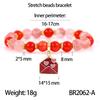 Elegant Handmade Beaded Semi-Precious Stone Bracelet with 18K Copper-Plated Heart LOVE Pendant