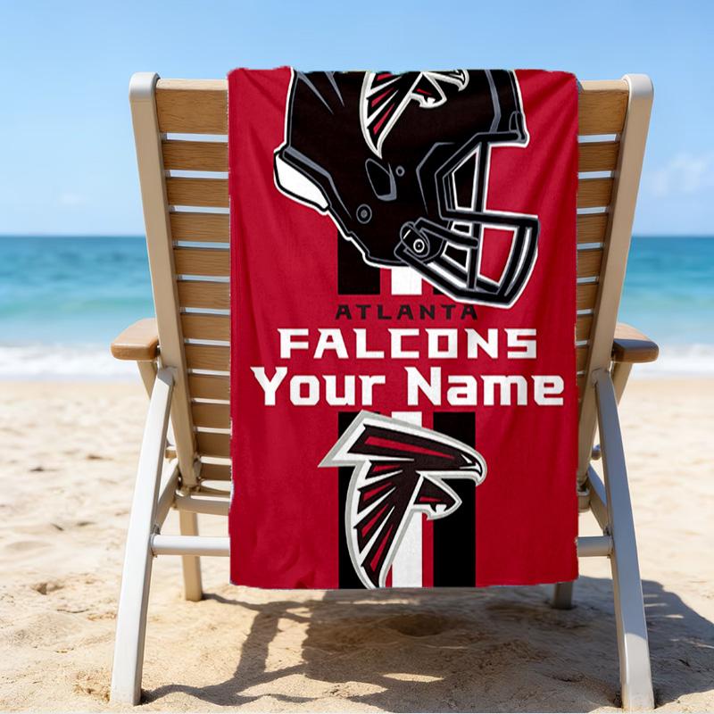 Custom Name Beach Towel Atlanta-Falcons Rise Up Beach Towel, Soft Microfiber, Gift for Her/Him, Birthday, for Pool, Beach, Travel, Fan gifts