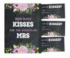 Inkdotpot How Many Kisses For The Soon To Be Mrs Floral Pebble Grey 1 Sign   30 Cards Bridal Shower