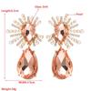 Women Bohemia Style Drop Earrings Titanium Steel Alloy Pendant Earrings Acrylic Colorful Crystal Pearl Water Shape Geometric Ear Ornaments