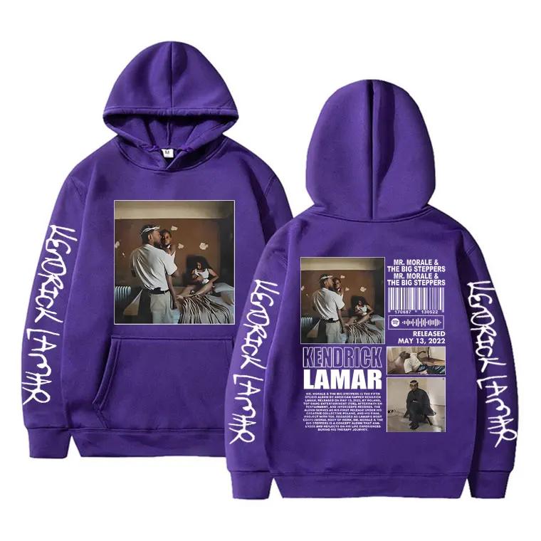 Rapper Kendrick Lamar Graphic Hoodie Album Mr Morale & The Big Steppers Print Sweatshirts Men Women Trend Hip Hop Loose Hoodies