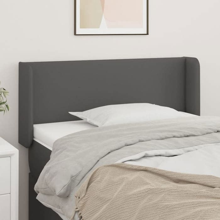 Exclusive House - Headboard with Ears Grey 93x16x78/88 Cm Faux Leather