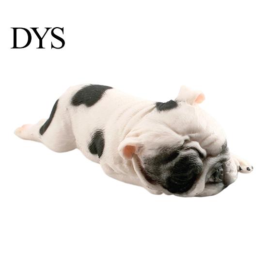 Realistic Animal Model Simulated Sleeping Dog Model, Lying French Bulldog Figurine, Mini Ornament PVC Educational Toy for Toddlers Boys Girls