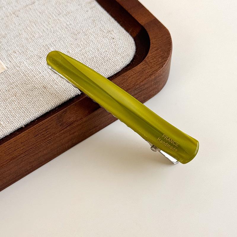 Eine Nische Retro High-End Acetat Wassertropfen Haarspange Pony Seitenclip Einreihige Entenschnabelspange High-End Leichter Luxus Haarclip für Frauen