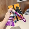 High-Value Rainbow Badminton Pendant Keychain: Creative Sports Backpack Decoration & Gift
