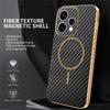 Coque de téléphone pour Oppo Reno15 5G (Global) / 15c 5G (Chine) Coque arrière de téléphone en TPU plaqué électrolytiquement à texture fibre de carbone