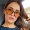 Korean Stylish Designer Sunglasses Woman Double Bridge Semi-rimless Women's Glasses Driving Travelling Men Sunglasses