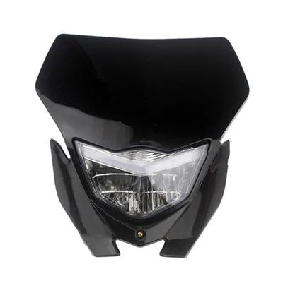 Phare de moto D-Tracker pour KX250 KLR250 KLX250 H4 Phare de motocross Carénage de phare Phare Phare (Noir)