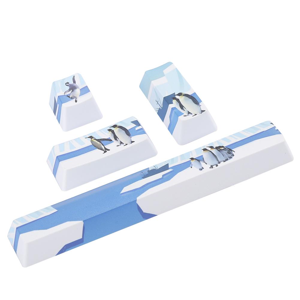 Penguins Pattern Keycaps Kit SpaceEScEnterNumpad Enter Key Cap for Mechanical Keyboard(Penguins Pattern, 4Pcs )