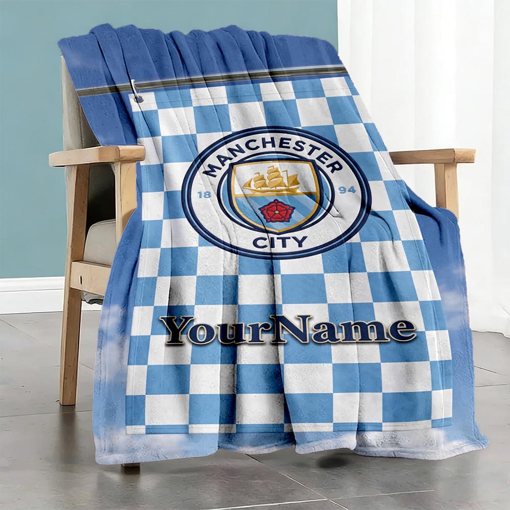 Manchester City 23 Personalized Name Blanket Gift Personalized Blanket Durable Comfort Suitable for Office Bedding Livingroom Bed