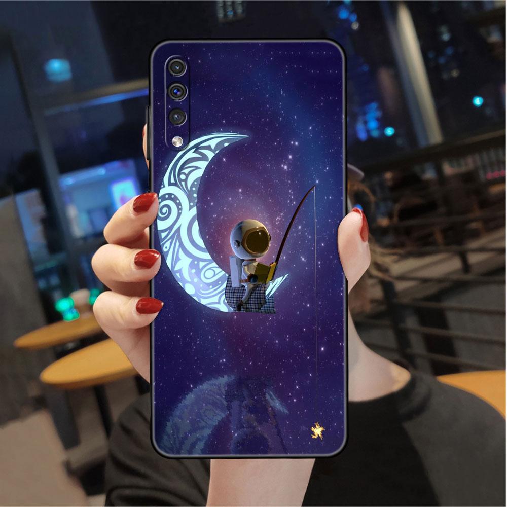 Astronaut Universe Case For Samsung Galaxy A50 A02s M31 A70 A30 A10 A20e A40 A10s M30s M51 M52 M22 M32 Black Phone Cover