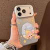 Silver Foil Star Cartoon Case for Apple 11/12/13/14/15/16/17 Pro and Pro Max