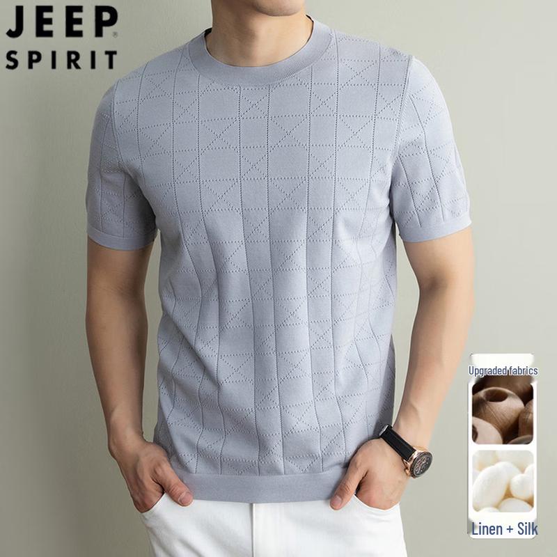 

JEEP SPIRIT Men s Silk-Linen Blend Short Sleeve T-Shirt 2XL