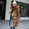 Autumn and Winter New Women's Clothing Long Cotton Clothing Hooded Big Fur Collar Down Cotton Cotton Clothing Women's Clothing