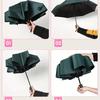 1pc-Reinforced buckle, fully automatic umbrella, men's and women's folding, windproof, strong waterproof, and sturdy umbrella